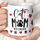 Rode Kat Mam Pawprint Gepersonaliseerde Pet Foto Koffiemok
