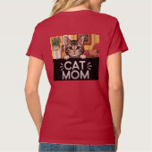 Rode kat Mom V-hals T-shirt (Achterkant)