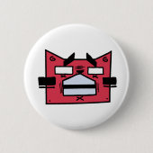 Rode kat ronde button 5,7 cm (Voorkant)
