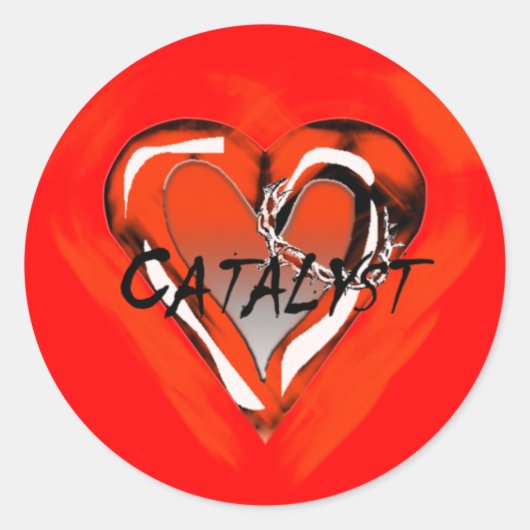 Rode katalysator ronde sticker (Voorkant)