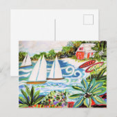 Rode katoen van de bay II Briefkaart (Voorkant / Achterkant)