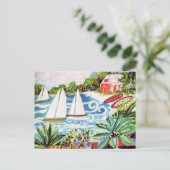 Rode katoen van de bay II Briefkaart (Staand voorkant)