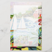 Rode katoen van de bay II Briefpapier (Voorkant)