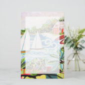 Rode katoen van de bay II Briefpapier (Staand voorkant)