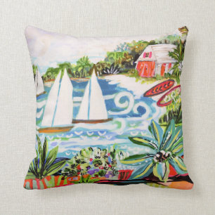 Rode katoen van de bay II Kussen