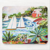 Rode katoen van de bay II Muismat (Voorkant)