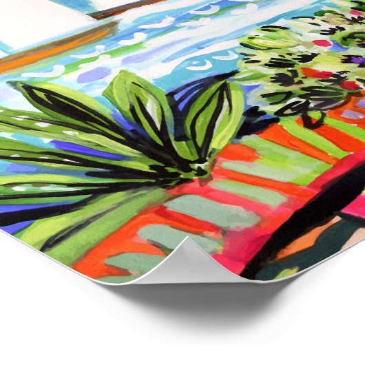 Rode katoen van de bay II Poster (Hoek)