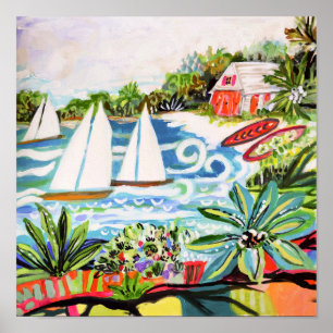 Rode katoen van de bay II Poster