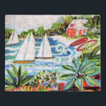 Rode katoen van de bay II Puzzel<br><div class="desc">Red Cottage door Karen Fields</div>