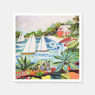 Rode katoen van de bay II Servet