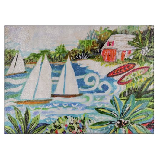 Rode katoen van de bay II Snijplank (Voorkant)