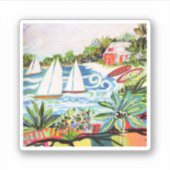 Rode katoen van de bay II Sticker (Voorkant)