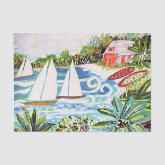 Rode katoen van de bay II Tissuepapier (Voorkant)