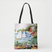 Rode katoen van de bay II Tote Bag (Voorkant)