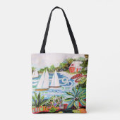 Rode katoen van de bay II Tote Bag (Achterkant)