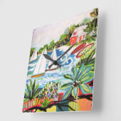 Rode katoen van de bay II Vierkante Klok (Hoek)