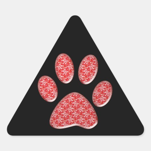 rode kattenpootafdruk sticker (Voorkant)