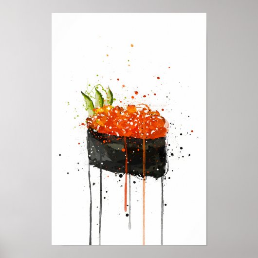 Rode Kaviaar Gunkan Sushi Poster (Voorkant)