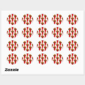 Rode Kawaii Paprika Mexicaanse Sombrero Ronde Sticker (Vel)