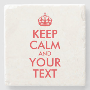 Rode Keep Calm en Uw Tekst Stenen Onderzetter