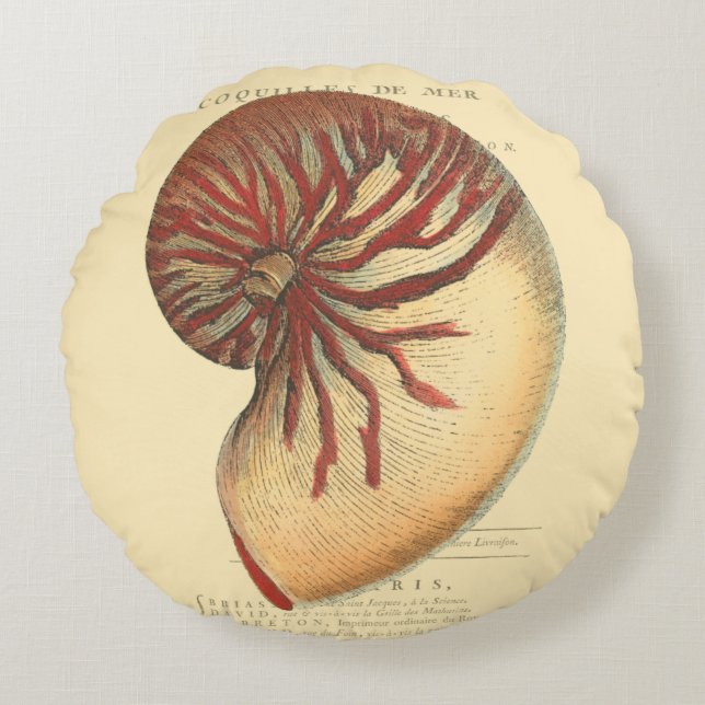  rode kegel Shell Rond Kussen (Voorkant)