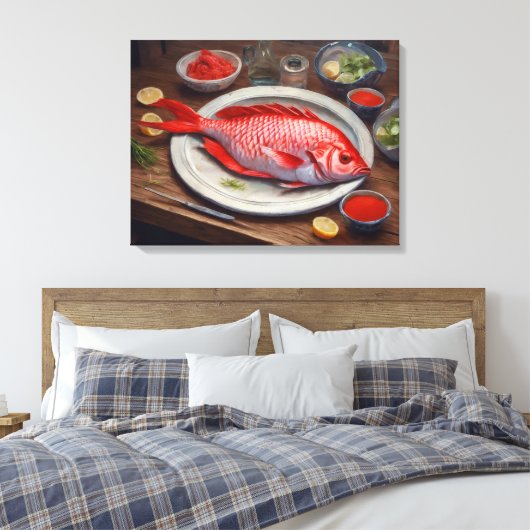 Rode Keizer schilderij - Verpakte canvas Print (Insitu (Slaapkamer))