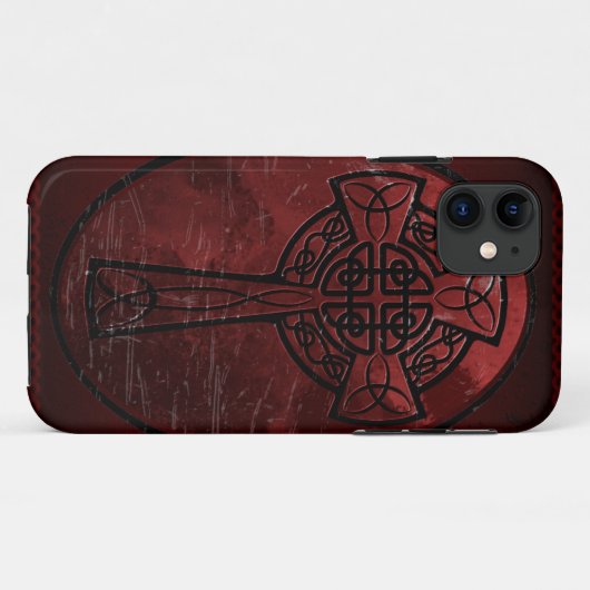 Rode Keltische Kruis Case-Mate iPhone Case (Achterkant (horizontaal))