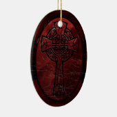 Rode Keltische Kruis Keramisch Ornament (Rechts)