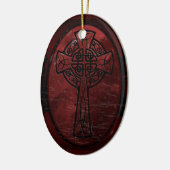 Rode Keltische Kruis Keramisch Ornament (Links)