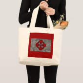 Rode Keltische Kruis Verondersteld Achtergrond Grote Tote Bag (Voorkant (product))