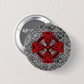 Rode Keltische Kruis Verondersteld Achtergrond Ronde Button 5,7 Cm (Voorkant /achterkant)