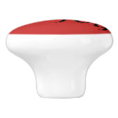 Rode keramische kersttrekker knop (Zijkant)