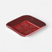 Rode keramische look appelboom papieren bordje (Gebogen)