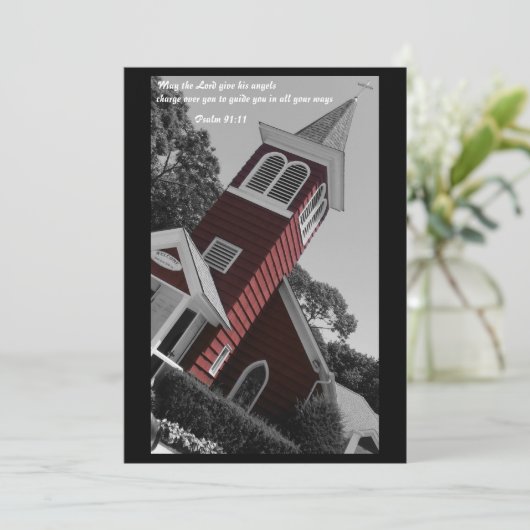 Rode Kerk Baptisme Uitnodiging (Staand voorkant)