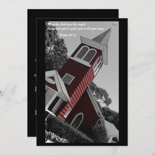 Rode Kerk Baptisme Uitnodiging (Voorkant / Achterkant)