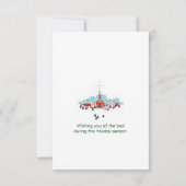 Rode kerk met ster Kerstscène Kaart (Achterkant)