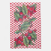  rode kerry Polka Dot Fruit Pattern Cute Theedoek (Verticaal)