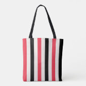 Rode kers en zwarte Cabana Stripe Luxe Tote Bag (Achterkant)