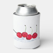 Rode Kers fruit aquarel keuken chic rustiek Blikjeskoeler (Blikje Voorkant)