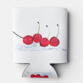 Rode Kers fruit aquarel keuken chic rustiek Blikjeskoeler (Achterkant)