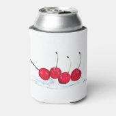 Rode Kers fruit aquarel keuken chic rustiek Blikjeskoeler (Blikje Achterkant)