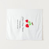 rode kers groene strik voeg naam datum toe baby sh wandkleed (Voorkant (horizontaal))