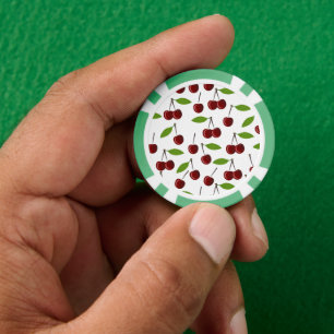 Rode Kers, Kersenpatroon, Bladeren, Fruit Poker Chips