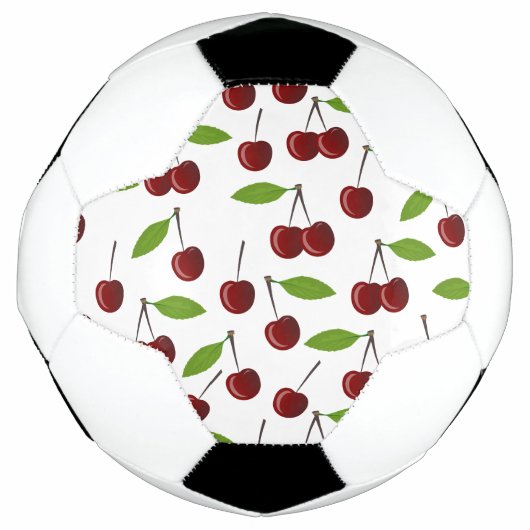 Rode Kers, Kersenpatroon, Bladeren, Fruit Voetbal (Voorkant)