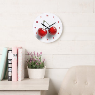 Rode Kers Levensgetrouwe Illustratie Decoratie Grote Klok