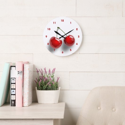Rode Kers Levensgetrouwe Illustratie Decoratie Grote Klok (Leeskamer)