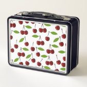 Rode kers, patroon van kersen, bladeren, fruit (Achterkant)
