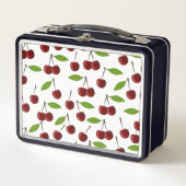 Rode kers, patroon van kersen, bladeren, fruit (Voorkant)