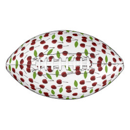 Rode kers, patroon van kersen, bladeren, fruit american football