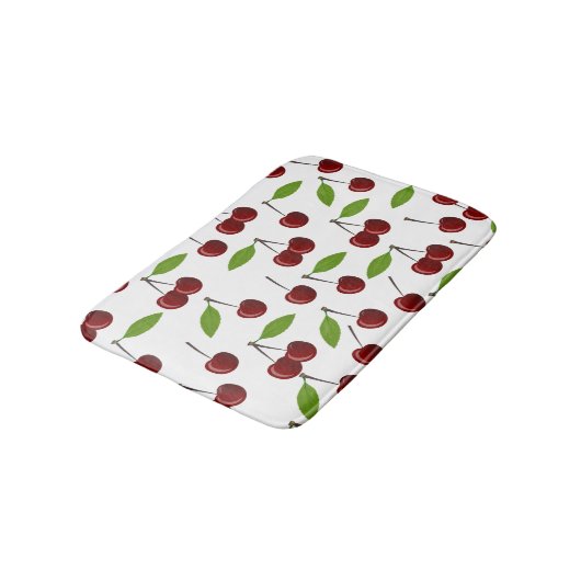 Rode kers, patroon van kersen, bladeren, fruit badmat (Gekanteld)